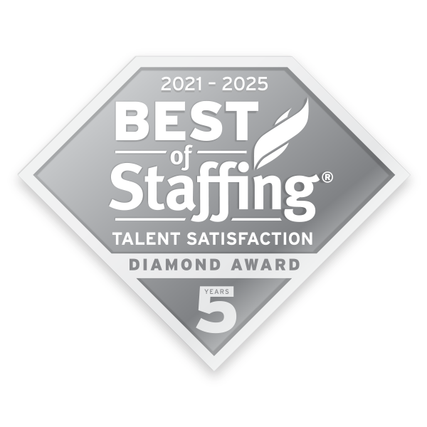 2021 - 2025 Best of Staffing &reg; Talent Satisfaction Diamond Award 5 Years
